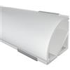 Alumino Profilo in alluminio a LED bianco, 200 cm, profilo angolare, copertura opale, per strisce LED da 12 mm, Weser