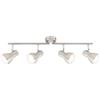 Briloner Leuchten Plafoniera, lampada da soffitto, faretti orientabili e inclinabili, 4x E14, max. 25 Watt, retrò, nichel opaco, 605x80x150 mm (LxPxH)