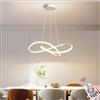 Lanekd LED Lampade a Sospensione Tavolo da Pranzo Dimmerabile Con Telecomando Lampadario Moderna Anello Oro Camera da letto Lampada a Sospensione per Ufficio Soggiorno Cucina Lampadari (Bianco)