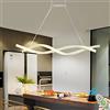 Lanekd LED Lampada a Sospensione Tavolo da Pranzo Lampada Moderna Dimmerabile Salotto Lampada Altezza Regolabile Camera da Letto Lampadari per Ufficio Cucina Sala da Pranzo Spirale Lampadario (White, L120cm)