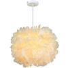 iDEGU Lampada a Sospensione LED Moderno, Lampadario a Sospensione Stile Fiore in Tessuto 30CM Illuminazione E27 Decorazione Lampada a Soffitto per Camera da Letto Soggiorno Corridoio (Giallo)