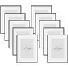 WOLTU Set di 10 Cornice Foto, Portafoto A4 21x29,7cm, Cornice Nero in Alluminio, Cornici per Documenti, Cornice per Foto da Parete o da Tavolo, Frontale Trasparente in plastica, BR9956sz-10
