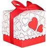 C.X.Y. 50pz Bomboniere Scatola CUORE Porta Confetti Segnaposto Regalo con il nastro raso (ROSSO)