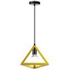 iDEGU Lampadario a Sospensione Moderno a Forma di Triangolo Stile Geometrico E27 Lampada da Soffitto Vintage in Metallo Retrò Lampada a Sospensione per Camera da Letto, Soggiorno, Cafè - 25cm, Giallo