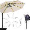 SPORTARC Ombrellone da Patio con LED a Energia Solare, Luci per Parasole a Energia Solare, Striscia Luminosa per Ombrellone Parasole da Giardino con Luce Colorata per Patio e Spiaggia (luce bianca)