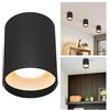 Planetitaly Plafoniera Moderna a Cilindro Attacco GU10 Lampada LED 8W Faretto da Soffitto in Alluminio Luce Bagno, Cucina, Ingresso, Vetrina, Negozio, Corridoio, Alimentazione 230V (Nero e bianco, 3000K)