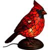 Generico Lampade da tavolo Red Bird, lampada in vetro colorato cardinale, luce notturna per uccelli, per decorazioni natalizie per l'home office