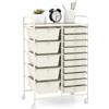 GIANTEX Carrelli Porta Oggetti, con 10+5 Cassetti Impilabili, 2 Ruote Bloccabili, Braccioli Metallici, Portabile e Pratico, per Ufficio, Studio, Cucina,Bagno, 5 Colori Disponibili, 62,5x37x87 cm