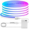 HEGEHE Striscia neon LED flessibili RGB impermeabili Dimmerabile 5V [2m] - Con controller a 3 tasti - Alimentazione a batteria,decorazioni per Natale feste compleanni matrimoni [Batterie non incluse]