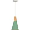 WOTTES Lampada sospensione Apparecchio moderno Ø14CM Paralume Metallo+legno Lampade Illuminazione E27 Luci Lampadario retrò Apparecchi per interni Cucina Camera da letto Soggiorno (Verde)
