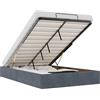 IKAYAA Letto Imbottito 120x190 con Contenitore Letto Idraulico con meccanismo di Sollevamento Letto Singolo Struttura Letto Piatto con Supporto Doghe-Grigio scuro-120 x 190 cm