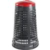 Mobil Plastic - Portasacco Trespolo 110 Litri per Raccolta Differenziata - Bidone Rifiuti con Coperchio - Plastica Resistente - Grigio con coperchio Rosso