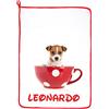 ALMATEX SRL SET ASILO PERSONALIZZATO CON NOME asciugamano cm.40x55 PERSONALIZZATO Made in Italy - CONSEGNA TEMPESTIVA (TAZZA ROSSO)