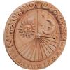 Biscottini Meridiana in terracotta 53x6x53 Made in Italy - Pannelli decorativi Sole e luna - Decorazioni casa terracota cucina - Accessori casa shabby - Orologio giardino - Bussola professionale
