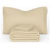 Vionara Home Completo Lenzuola in Pile Tinta Unita, Caldo e Morbido, Set Letto Invernale, Sotto con Angoli Elasticizzati, Alta Qualità, Facile da Lavare, Comfort Avvolgente (Beige, Singolo)