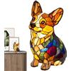 Generico Lampada Corgi, Lampada Carlino, Luce Notturna Artistica Con Serie Animali, Luce Da Tavolo In Resina Colorata Con Gatto Retrò, Illuminazione A LED In Vetros Colorato, Decor Per Casa Uniche Tema Animale