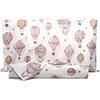 Smart Deco Home Set copripiumino federe letto parure copripiumino stampa fantasia 100% cotone Made in Italy SINGOLO MONGOLFIERE ROSA