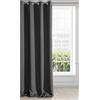 Eurofirany LOGAN Tenda Oscurante Extra Lunga - 1 Unità, Occhielli, Blocco della Luce, Oscuramento della Stanza, Camera da Letto, Soggiorno, 140x270 cm, Nero