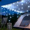 Aigostar Luci Natale Esterno Cascata Solari 3M+5M*0.6M 100 LED Tenda Luminosa Natale Esterno Impermeabile IP65, 8 Modos per Natalizie Finestra Balcone Patio Feste. Luce Bianca Fredda