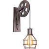 iDEGU Vintage Lampade da Parete Industriale Appliques da Parete Stile Puleggia Lampada a Muro Retro Luce da Muro per Bar, Camera da letto, Soggiorno, Ristorante, Cafe, Corridoio(1 pezzo, Ruggine Nera)