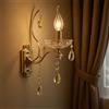 TEKHOME Applique da Parete in Cristallo Stile Candelabro Oro E68-1, Portalampada E14, Lampada da Muro Classica con Decorazioni in Vetro per Soggiorno, Camera da Letto e Corridoio E68-1