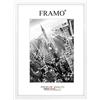 FRAMO 35mm Cornice per Immagini 55 x 43 cm | Bianco Lucido | Cornice in MDF Fatta a Mano con lastra di Vetro Artificiale antiriflesso a Prova di Rottura e Robusta Parete Posteriore in MDF