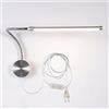 WRMING Lampada da Parete Interno Moderno 6W LED con Interruttore,Studio Lampada da Muro Regolabile Braccio Flessibile Argento Applique da Parete per Soggiorno Bagno,190cm Cavo,4500k,with Plug