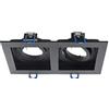 Universo Portafaretto rettangolare incasso doppia lampada luce soffitto GU10 GU5.3 MR16 (Doppio Nero)