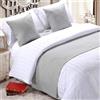 QRGMKL Premium Bed Runner per Il Piede del Letto, Tinta Unita Sciarpa da Letto in Cotone Lino copriletto Decorazione della casa Camera da Letto dell'hotel Bedding-Beige Gray||2 Pillowcases(45X45cm)