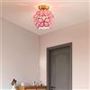 Chao Zan Lampada da Soffitto Moderna a Forma di Gabbia Geometrico Plafoniera industriale Vintage E27 illuminazione per Camera da Letto, Soggiorno, Ristorante,Corridoio (Rosa)