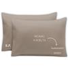 MAYRA Coppia di Federe Personalizzate | Copri Cuscino in 100% Cotone di Alta Qualità | Personalizzabili con Ricamo Nome, Iniziali, Logo, Hotel | Made in Italy | Idea Regalo (Tortora)
