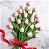 Whaline - Bouquet di 20 tulipani finti, realistici al tatto, in lattice, decorazione floreale per casa, giardino, matrimoni, feste (rosa chiaro)