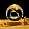Surakey Luce notturna a sfera di cristallo 3D sistema solare lampada da notte in vetro con base in legno, mini lampada da comodino, camera dei bambini, decorazione per la casa, regalo di compleanno, tipo 1/8