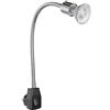 ledscom.de Lampada a zoccolo LESCH Lampada da lettura a collo d'oca, interruttore, cromo/nero + Lampada LED 504lm 44° bianco