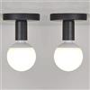 iDEGU 2 Pack Plafoniere Moderne, Semplice Lampada Lampadario Faretto da Soffitto Vintage Applique Da Parete Presa E27, Senza Lampadine (nero)