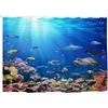 goodbath Tenda da doccia extra larga, larghezza 300 cm, oceano, mondo sottomarino, pesce tropicale, antimuffa, tessuto impermeabile, tende da bagno per bagno, vasca da bagno, 300 x 180 cm, azzurro