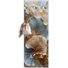 Lupia - Appendiabiti da Parete moderno con pannello in legno Stampato, LARGE FLOWER PETAL 46x125 cm, Design naturalistico con fiori, 5 Ganci in metallo, Stampa HD, ingresso soggiorno camera da letto