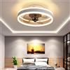 TATANE Reversibile Ventilatore da Soffitto con Luce e Telecomando Silenzioso 6 Velocita Camera LED Lampada Ventilatore Soffitto Soggiorno Moderno Φ40cm 24W Dimmerabile Plafoniera con Timer,Bianca