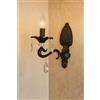 TEKHOME Applique da Parete Classica 1 Luce,Stile Candelabro con Pendenti in Vetro,Attacco E14,Struttura in Metallo,Nero/Bianco,Lampada da Parete per Camera da Letto,Soggiorno e CorridoioE43-1 (NERO)