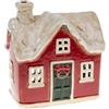 Home of Christmas Casa luminosa | Casa per candeline | Casa delle luci | Portacandeline | Portacandele | Ceramica (Natale Rosso/Beige 12x13x9 cm)