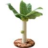 Wnvivi Tiragraffi per Gatti con Palla Sospesa, 32 X 25 Cm Albero Finto Foglie Verdi Tiragraffi per Gatti in Canapa Sisal, Tiragraffi per Gatti con Palma per Gatti da Interno(Caffè)