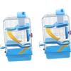 VANZACK 21x27x45 Gabbia Cm Tre Criceti, Livelli Blu Villa | Plastica, Struttura a Piani Scivolo, Accessori Inclusi Beverino e Ruota, per Piccoli Animali