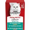 Gourmet PURINA GOURMET Mon Petit Duetto Intense cibo per gatti bagnato, mix di varietà con pesce, confezione da 8 (8 x 6 bustine da 50 g)