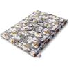 FDM Luna - Cuccia per cani di taglia grande, 130 x 70 cm, impermeabile, antiscivolo, in poliuretano espanso con effetto memoria, rimovibile, lavabile, grigio/giallo