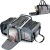 PETCUTE Trasportino per Gatti e Cani,Espandibile e Pieghevole Trasportino per Cani con Morbido Letto in Pile,Traspirante Borsa da Trasporto per Gatti con Materasso Morbido,Grigio,S