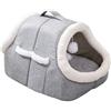 Hruile Grande cuccia per gatti da interni, morbida, semi-chiusa, con cuscino rimovibile, calda cuccia per animali domestici, conigli, cuccioli di piccoli animali