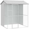 vidaXL Gabbia per uccelli Grigio 215 x 210 x 247 cm Acciaio zincato | Fatto per resistere alle intemperie, Accoglie facilmente tanti uccelli, Porta d'ingresso semplice per la manutenzione