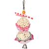 Qcwwy Giocattoli di Giocattoli per Cake -bust -mascar per Pappagalli Sola Wood Forrag (String a doppia palla)