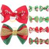 WEKAMOS 10 Pezzi Fiocchetti Natalizi per Cani e Gatti Accessori per Capelli Animali Domestici Fiocchetti Colorati per Taglia Piccola e Media Decorazioni per Feste e Uso Quotidiano