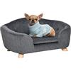 PawHut Cuccia per Cani di Taglia Piccola, Divanetto per Cani da Interno con Cuscino, 70x47x30cm, Grigio Antracite